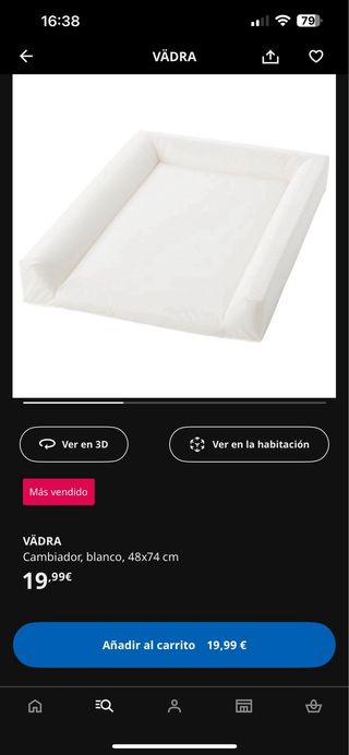 Cambiador + colchoneta Bebé Ikea Blanco