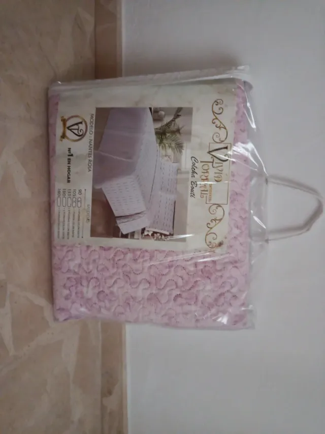 Colcha bouti rosa poliéster