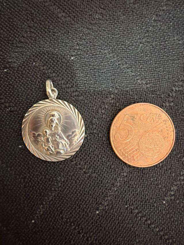 Medaglia scapolare in argento 925 anni '80