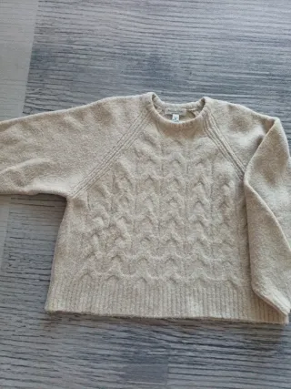 Jersey Massimo Dutti beige trenzado