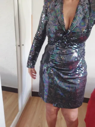 Vestido de fiesta lentejuelas mujer