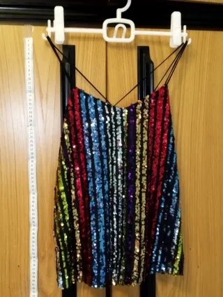 Top FIESTA SFERA Lujo Lentejuelas Arcoíris De Hada