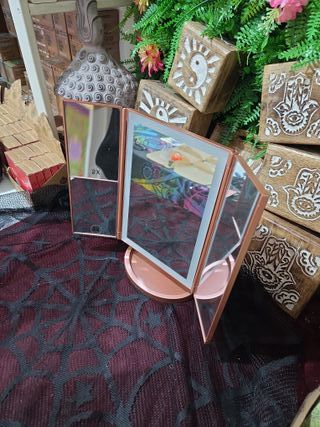 Espejo de Maquillaje LED Plegable