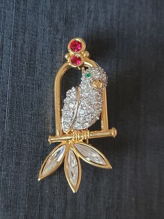 Spilla Swarovski Uccellino Papagallino