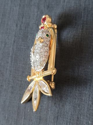 Spilla Swarovski Uccellino Papagallino