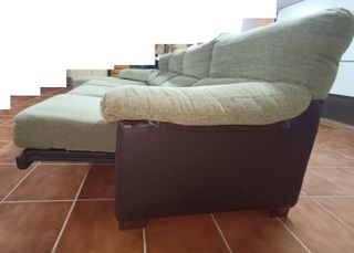 Sofá Chaiselongue Beige 4 Plazas Tela