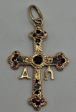 Cruz Astur Media de Oro 18k, 1,67gr. Ref. G-218.