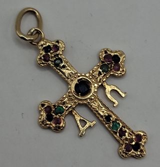 Cruz Astur Media de Oro 18k, 1,67gr. Ref. G-218.