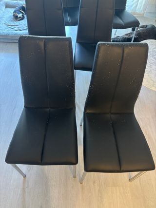 Lote 6 sillas de comedor negras en Rivas