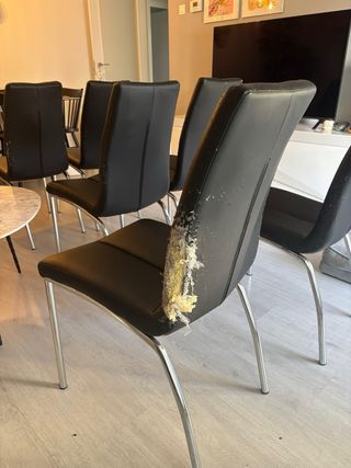 Lote 6 sillas de comedor negras en Rivas