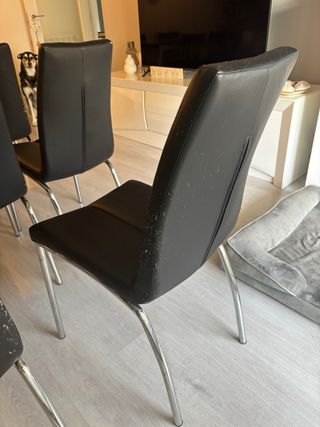 Lote 6 sillas de comedor negras en Rivas