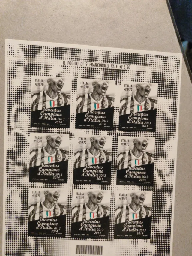 Francobolli Juventus Campione d'Italia 2013