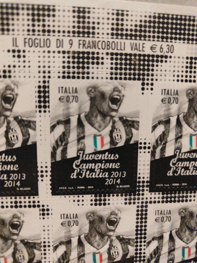 Francobolli Juventus Campione d'Italia 2013