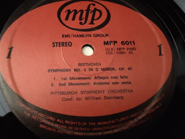 Vinilo Beethoven Sinfonía No. 5 MFP 6011