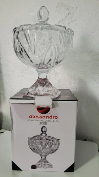 Bombonera de Cristal Alessandro Josi 24 cm