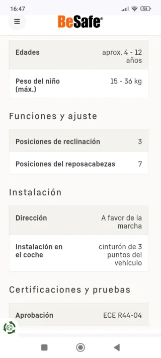 Silla coche BeSafe Izi Up X3 Fix. Con Isofix