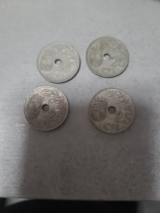 4 Monedas 25 Céntimos España