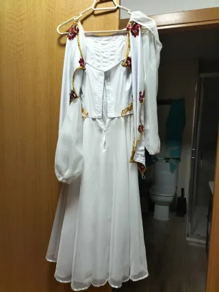 Vestido Ballet Giselle Blanco y Dorado