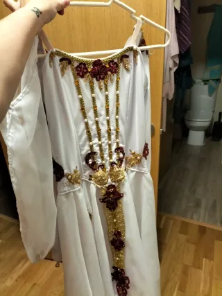 Vestido Ballet Giselle Blanco y Dorado