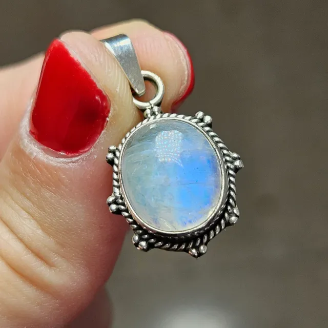 Colgante Plata 925 Piedra Luna Ovalada