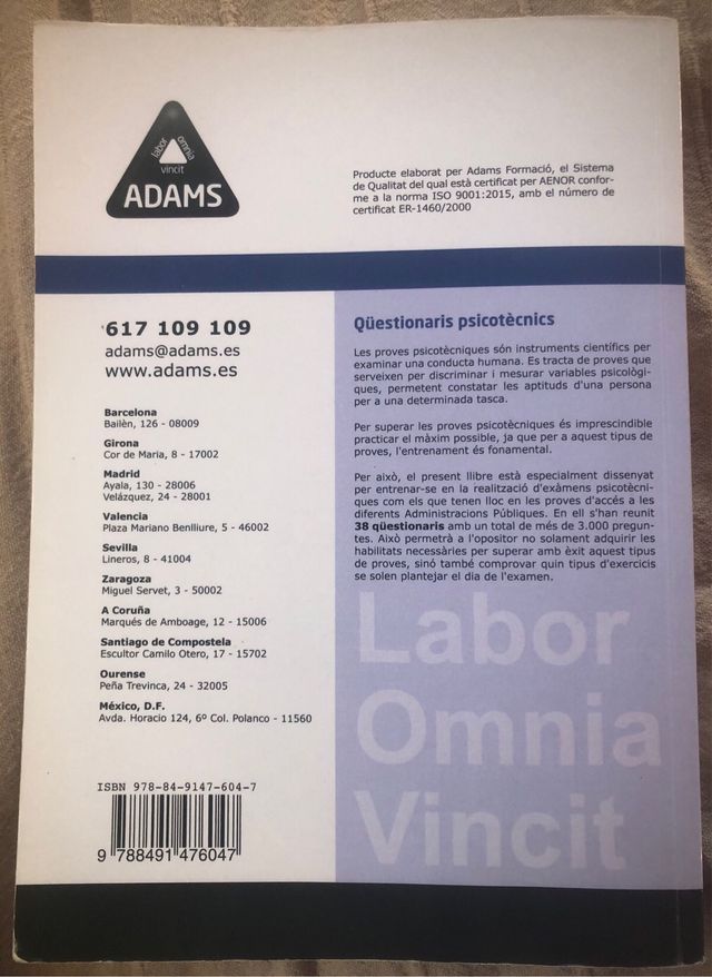 Qüestionaris psicotècnics llibre psicos català