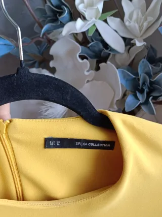 Vestido amarillo Sfera con volantes un único uso