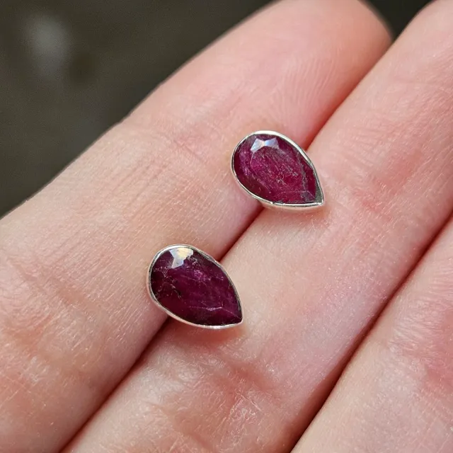 Pendientes Plata 925 con Rubí