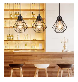 Lámpara Colgante E27 Vintage Industrial Negra