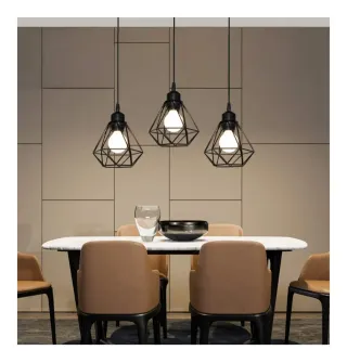 Lámpara Colgante E27 Vintage Industrial Negra