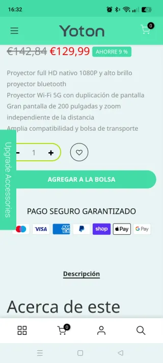 Proyector Yoton Y7 Blanco.