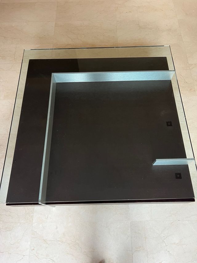 Mesa de centro diseño madera y cristal