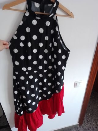 Vestido nuevo Flamenco Lunares Negro y Rojo