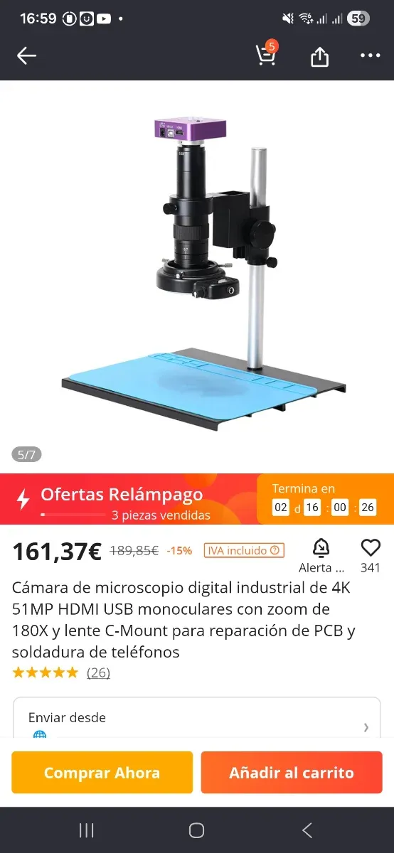 Microscopio Digital Industrial 51MP HDMI USB
