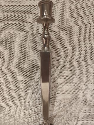 Pareja Candelabros Acero Plateado