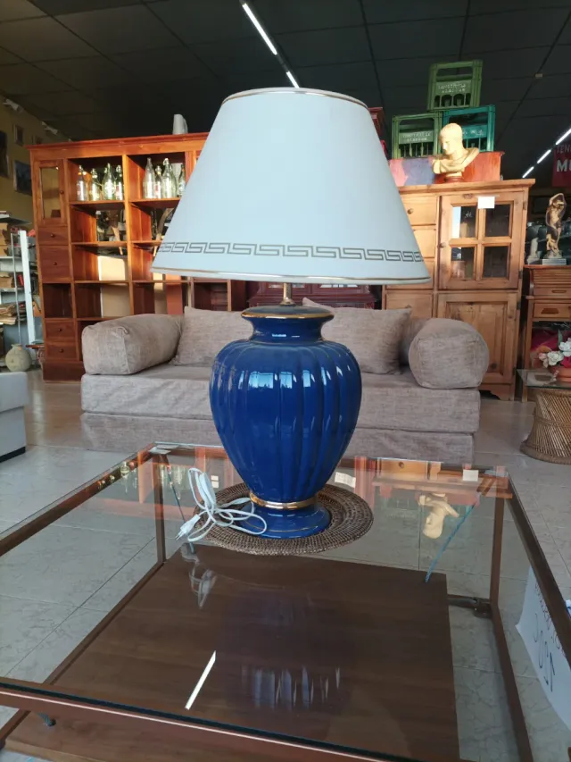 Lámpara de mesa azul XL