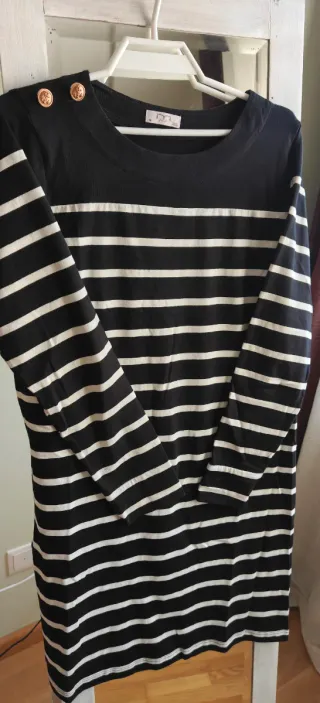 Vestido marinero rayas blanco y negro
