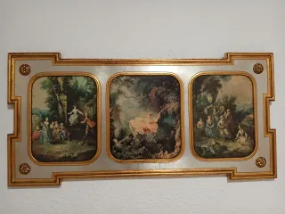 C uadro tríptico antiguo