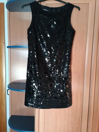 Vestido de fiesta negro lentejuelas