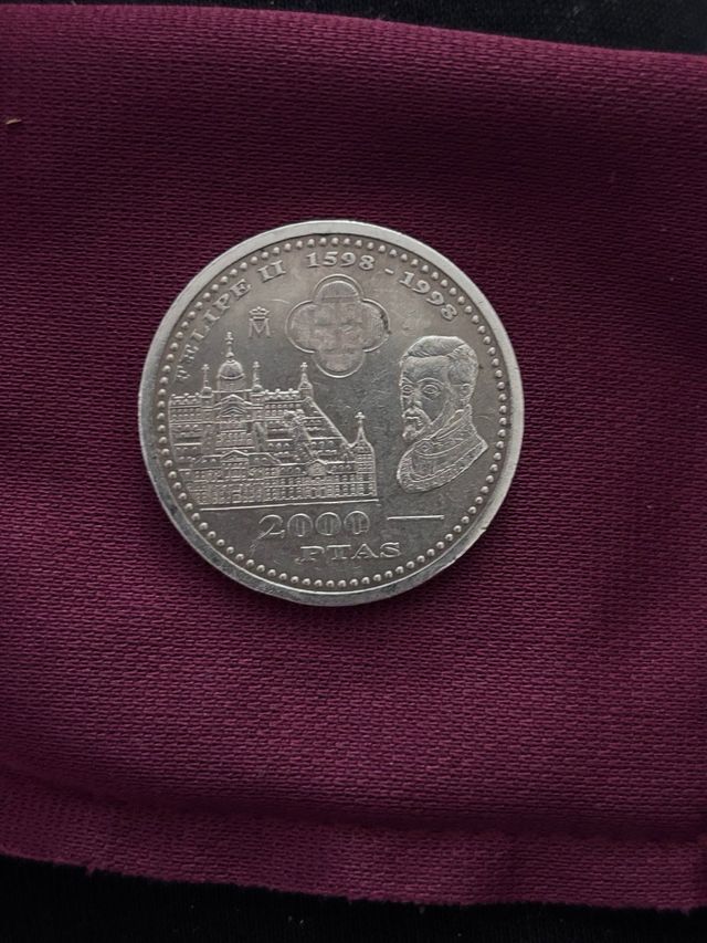 Moneda 2000 Pesetas Felipe II Plata 1998