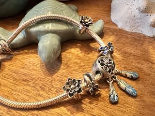 Pulsera Pandora Cuero Trenzado Plata