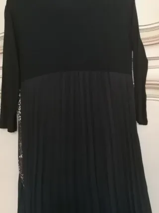 Vestito lungo nero con inserti