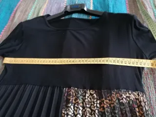 Vestito lungo nero con inserti