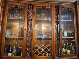 Mueble Bodega Madera Cristal