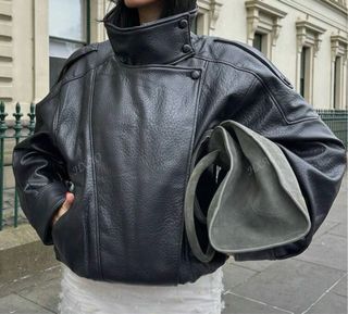 Cazadora Zara Negra Talla XS YSL
