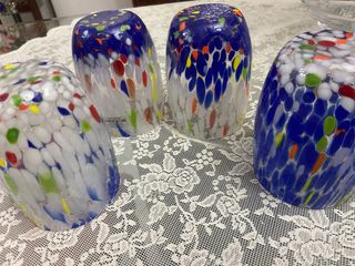 Bicchieri Murano Vetro Multicolore - Set 4