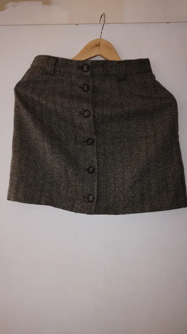 Falda lana gris espiga Talla M