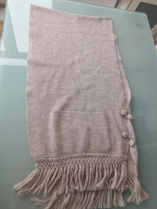 Sciarpa con tasche beige e marrone