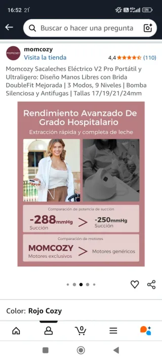 Sacaleches Momcozy V2 Pro Portátil