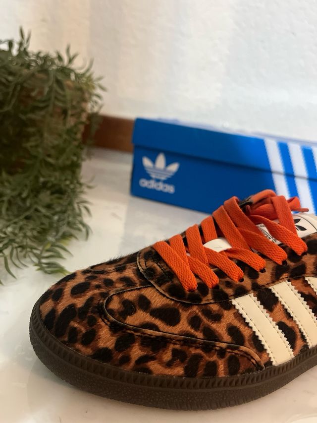 Adidas Samba Estampado Leopardo Naranja