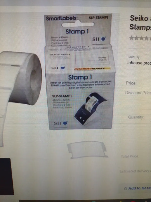 Seiko SLP-STAMP1 36x40mm Etiquetas